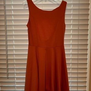 Burnt orange/rust colored skater dress